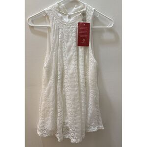 NWT Allison Joy Womens Lace Swing Tank Top Ivory Size Small Sleeveless